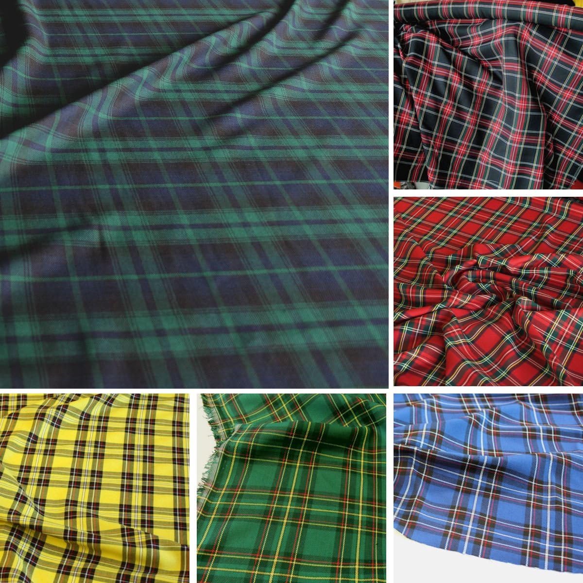 Tartan Stof Schotse Ruit per Meter - Klassiek Groen Blauw Patroon