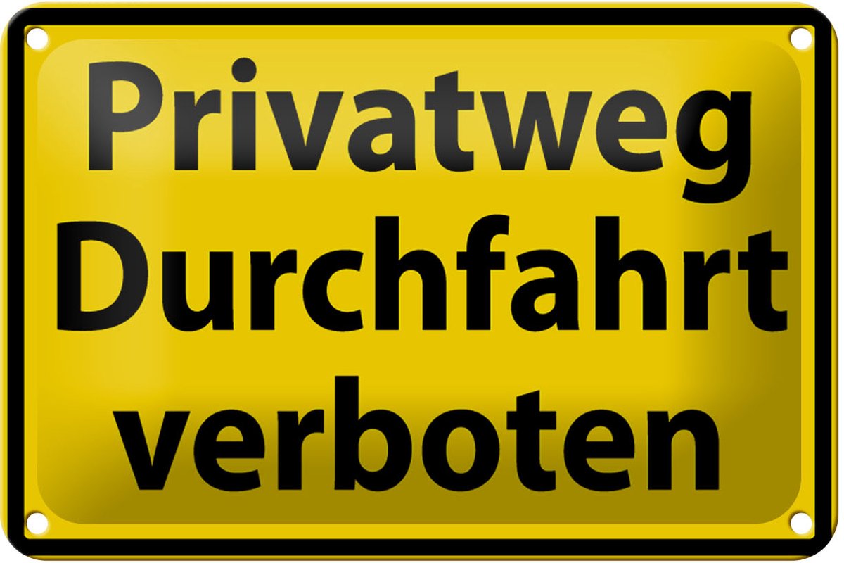 Blechschild Warnschild 18x12cm Privatweg Durchfahrt verboten
