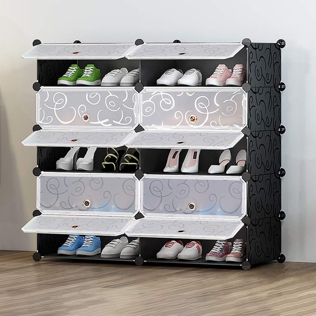 Modulaire Opbergkast met 10 Deuren voor Kleding, Schoenen en Speelgoed