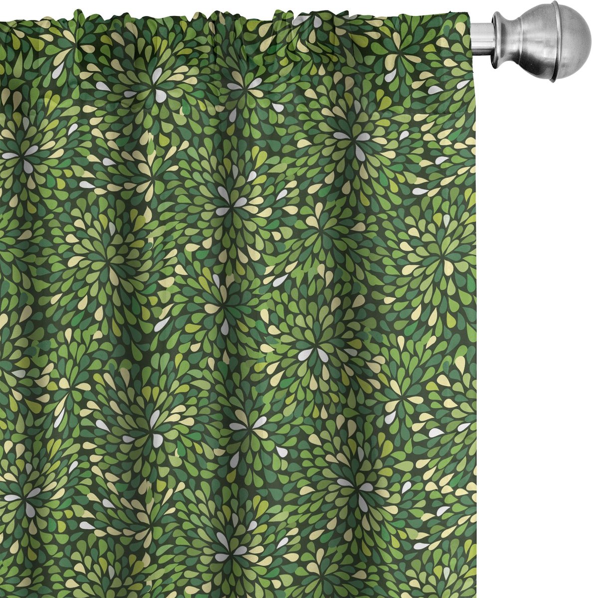 ABAKUHAUS Bloemen Gordijnen – Grafische Weide Sprouts – 2x75x225 cm – Groen Bleekgeel