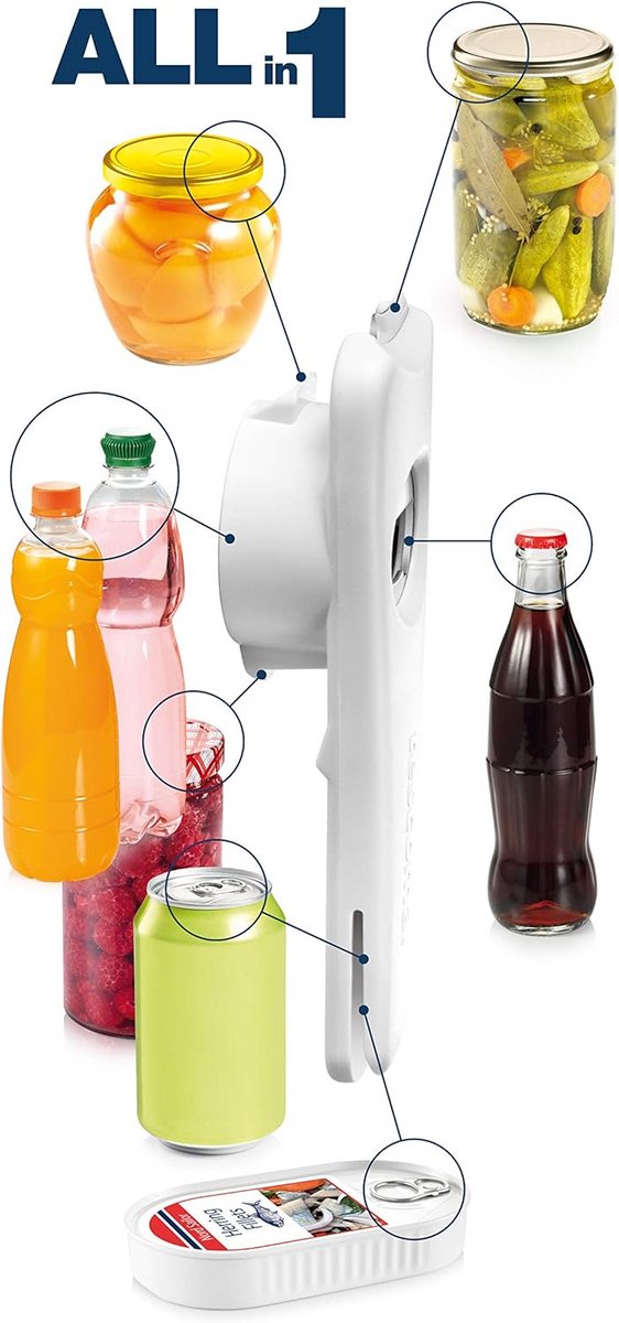 Multifunctionele Keukenopener All-in-1 - Flessenopener en Blikopener