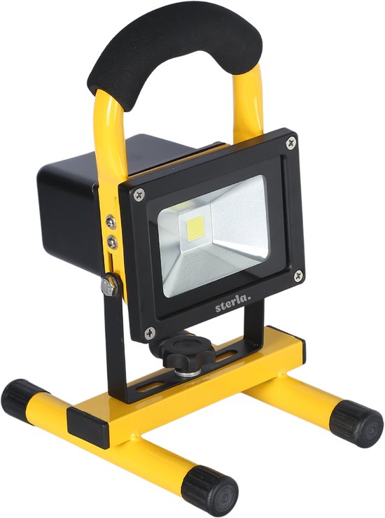 Lampe de chantier LED portative 10W – 900 Lumens – Rechargeable – IP65 – 4000mAh – Lampe de travail intérieur & extérieur – Avec chargeur USB automobile