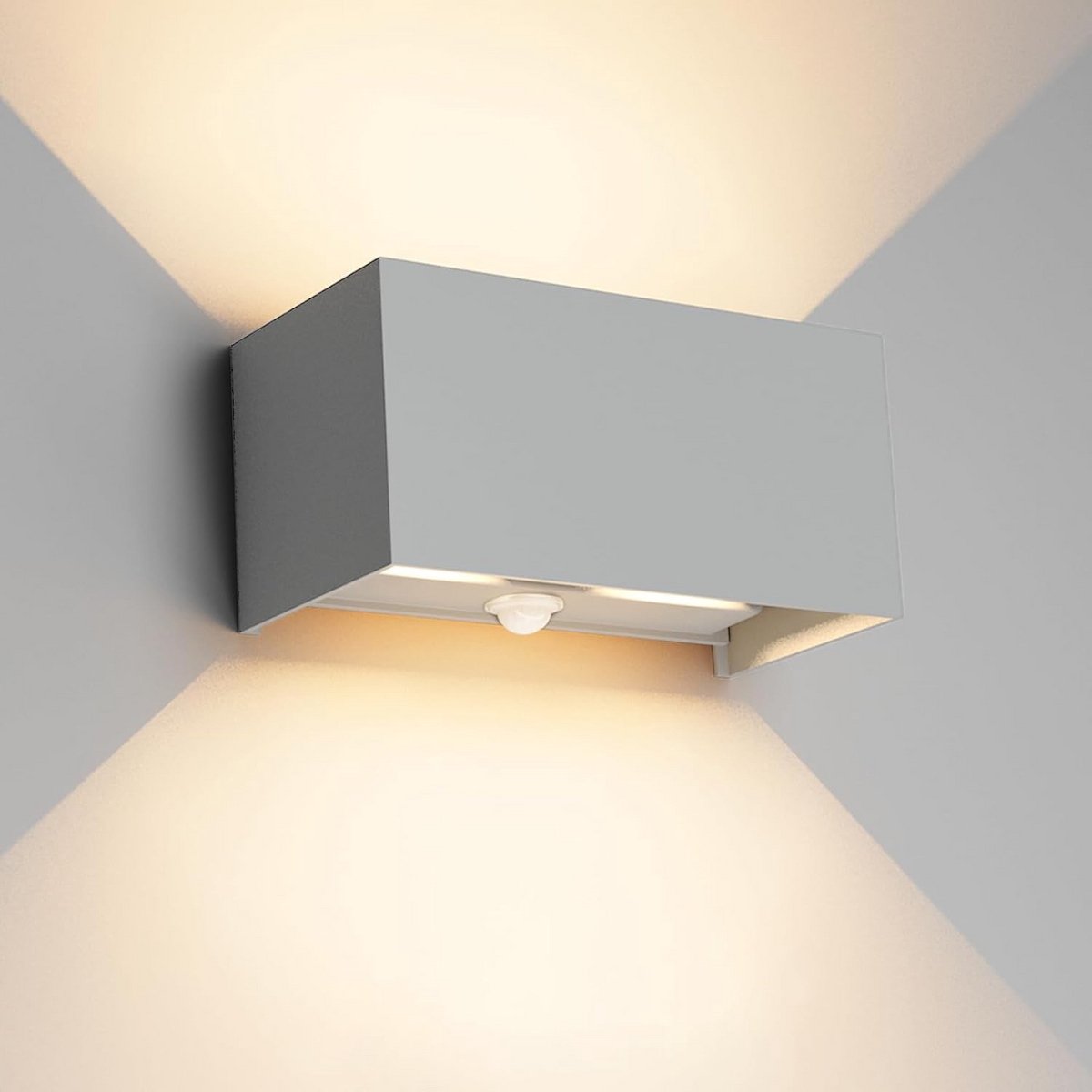 LED Wandlamp Binnen en Buiten met Bewegingsmelder IP65 3000K Warm Wit