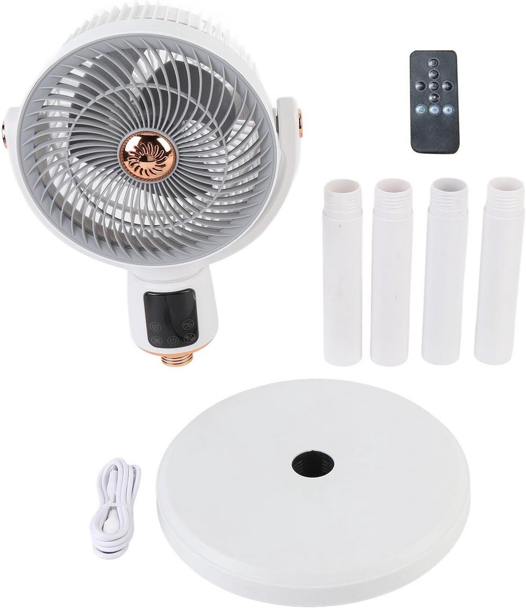 Stande Ventilator met 360 Graden Circulatie, Verstelbaar en Stille Vloerventilator met Tim