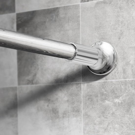 Uitschuifbare Douchegordijnroede met Antislip Ontwerp - Roestvrij Staal, Geen Boren