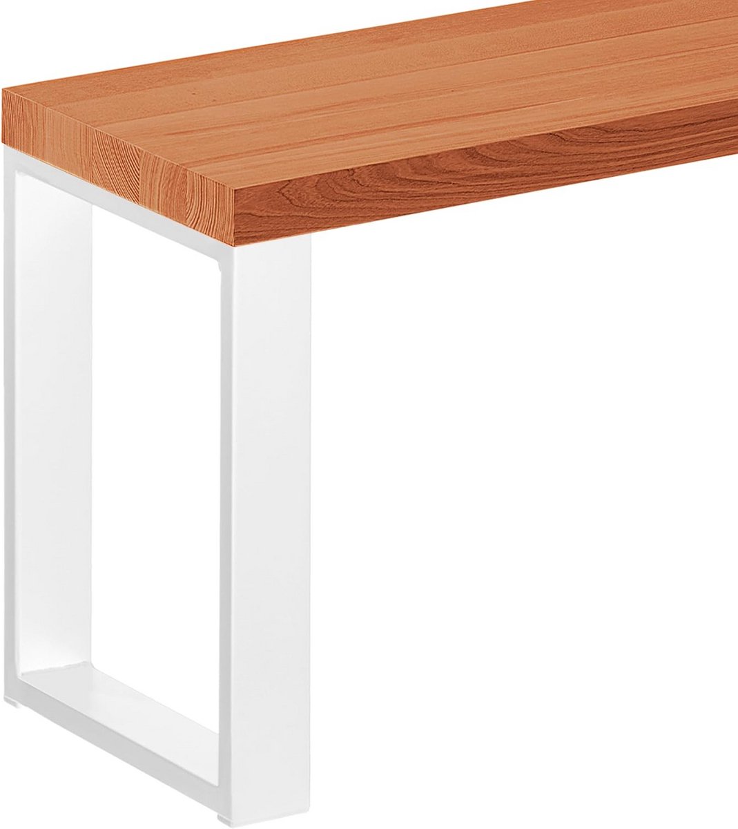 Massief Houten Halbank Onderstel 30x160x47 cm Wit/Donker - Meubelpoten DIY