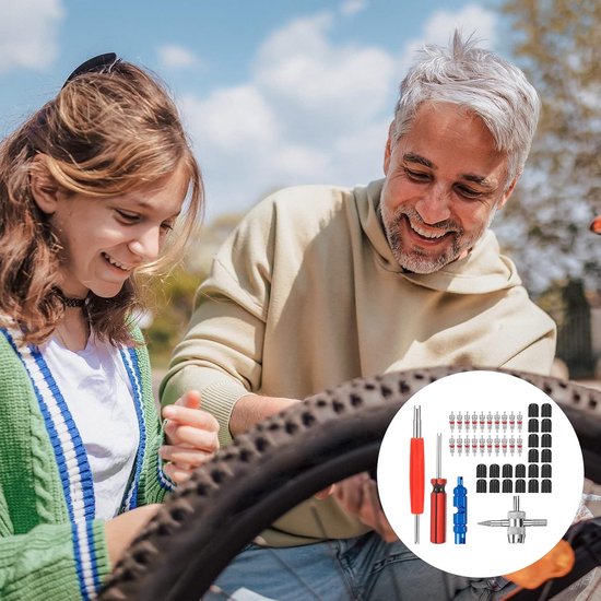MirraSwit 77 stuks bandenventielverwijderaar ventielreparatie met dubbele en enkele kop ventielkern, ventieluitdraaier autoventiel, bandenventielgereedschap voor auto motorfiets fiets