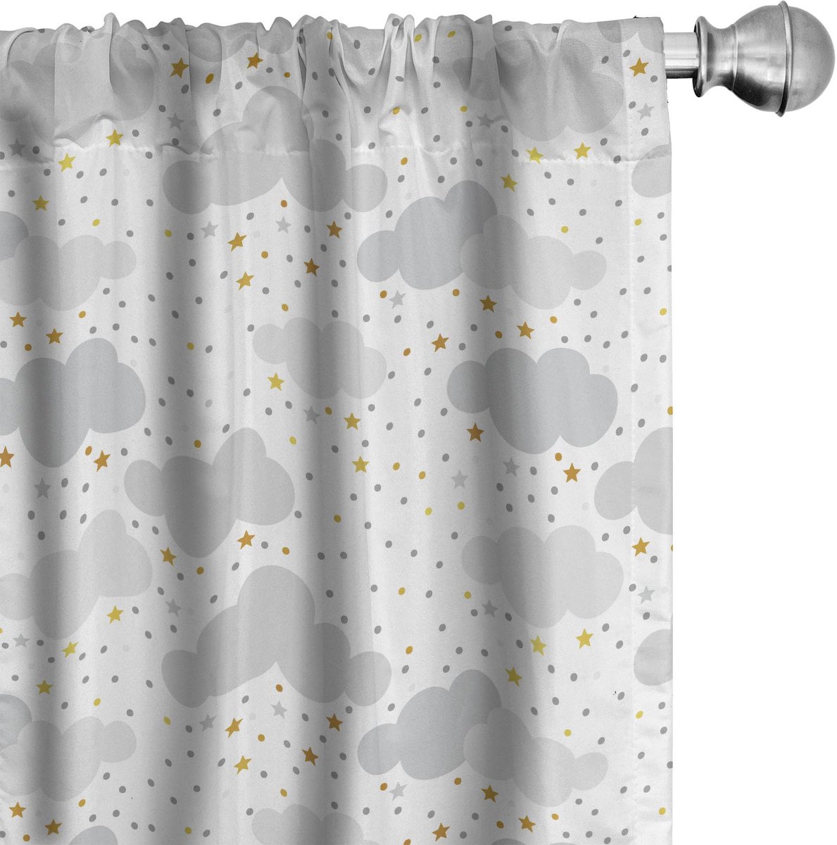 ABAKUHAUS Wolkengordijnen – Dromerige hemel, 2x75x175 cm, Microvezel Hellgrijs