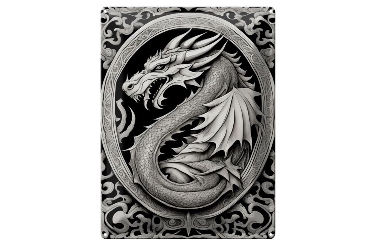 Blechschild 12x18cm Drachentafel 2