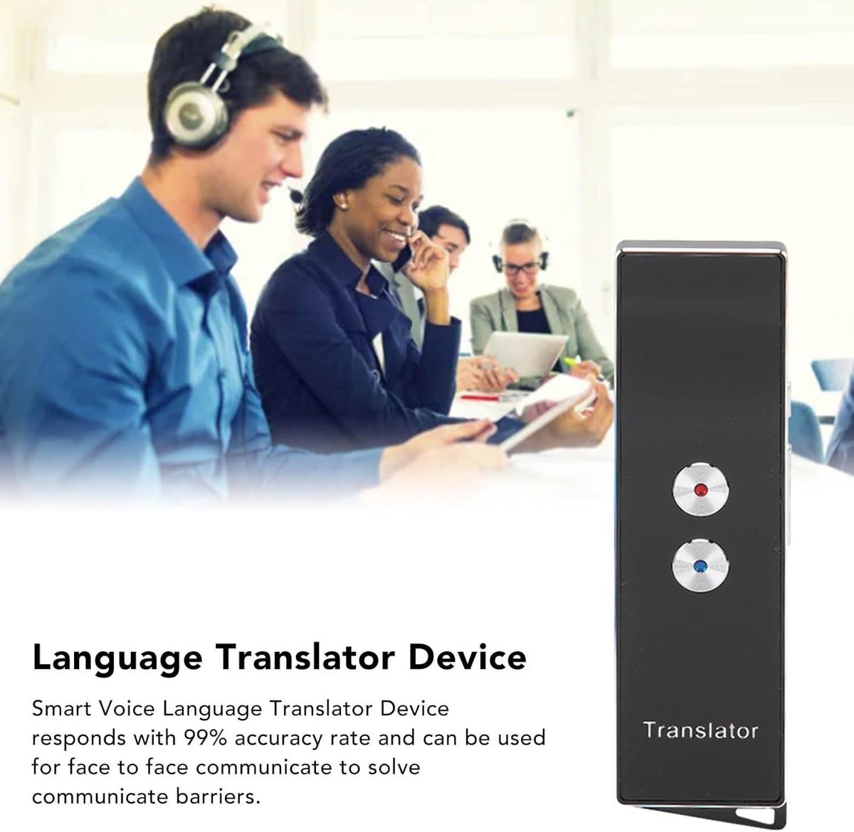 Tweerichtingsrealtime Spraakvertaler Bluetooth met 74 Talen - afbeelding 3