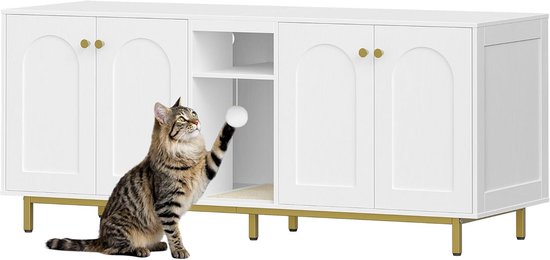 Kattenbakbehuizing voor 2 katten, verborgen kattenbakmeubel met Kattenbakbehuizing voor 2 katten, verborgen kattenbakmeubel met