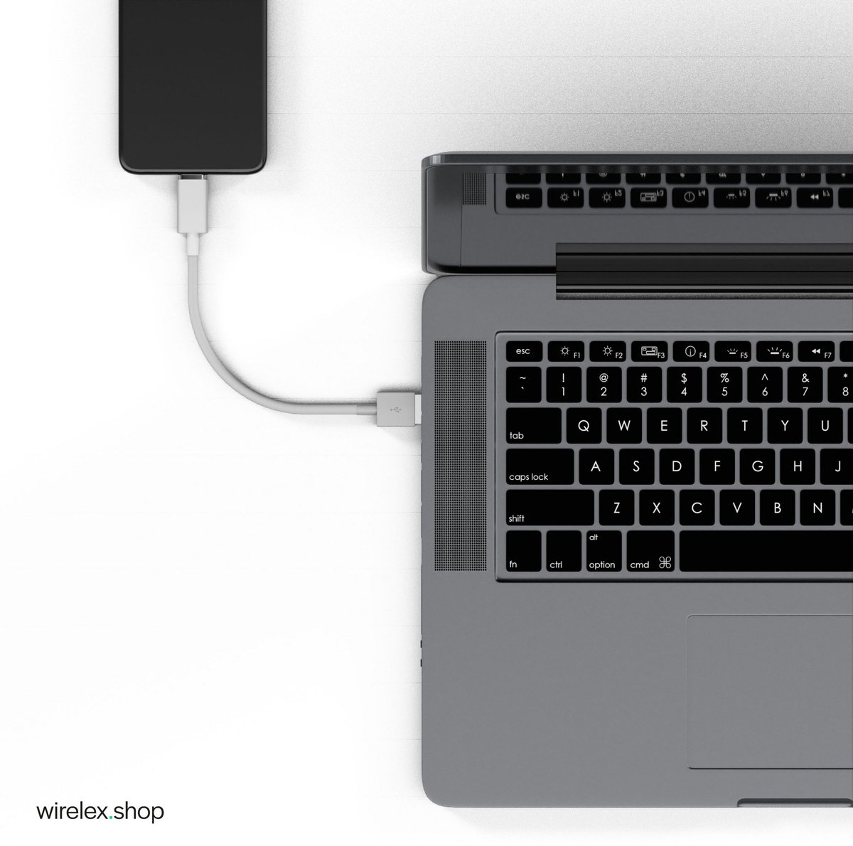 Flexline®--USB Lade-Sync Kabel, USB A Stecker auf 8-Pin Stecker, 2.0, ABS, weiß, 3,0m