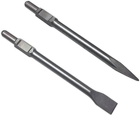 2 Stück SDS-plus Fliesen Breitmeißel Gebogen 40mm x 250mm Meißel Spatmeißel