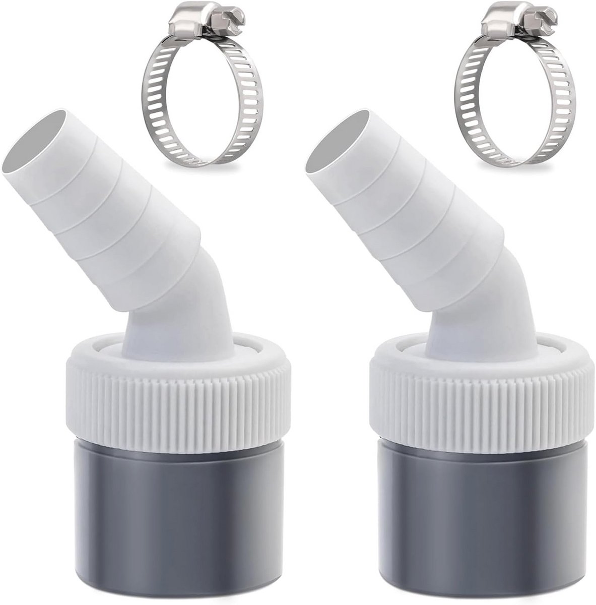 Afwasmachine Afvoeradapter 1/4 inch - 2 Stuks met Slangklemmen voor Ø 40 mm Buis