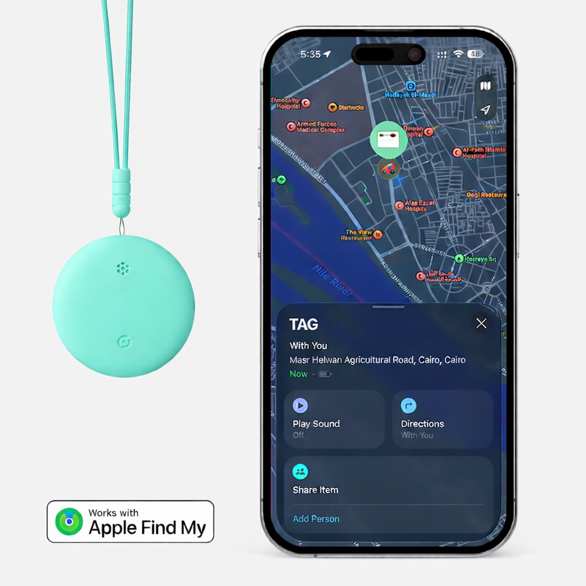 Mini GPS Tracker – Real-time Locatie & Bluetooth Volgsysteem – Slimme Key & Bagage Finder – Koffer- en Object tracker – Licht Blauw