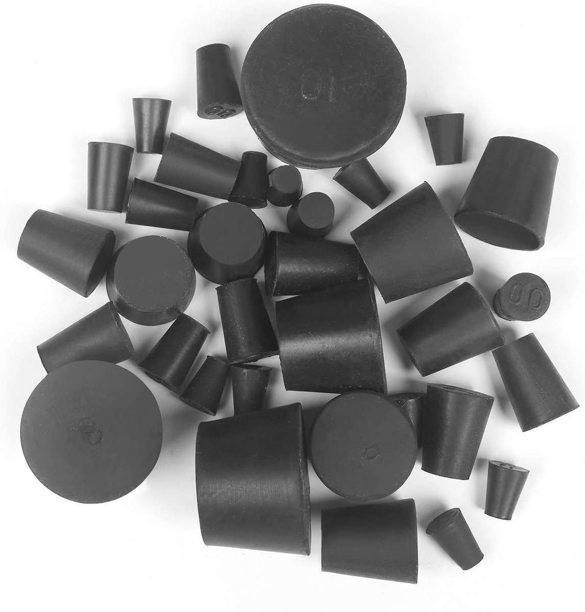 34 Pack Rubberen Stoppers - 13 Assorted Maten voor Laboratoriumgebruik