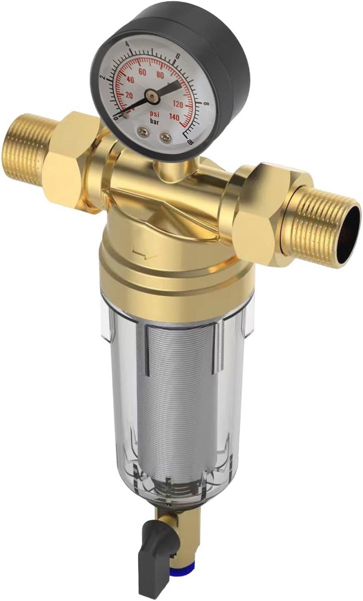 Herbruikbaar Sedimentfilter 40 μm voor Waterbehandeling - Met Manometer