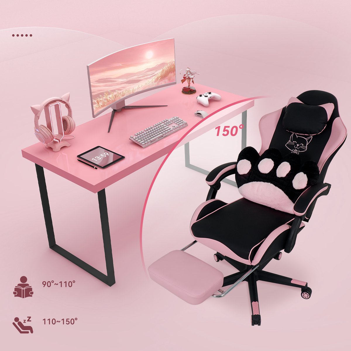 Puluomis - Gaming stoel - Bureaustoel - afbeelding 2