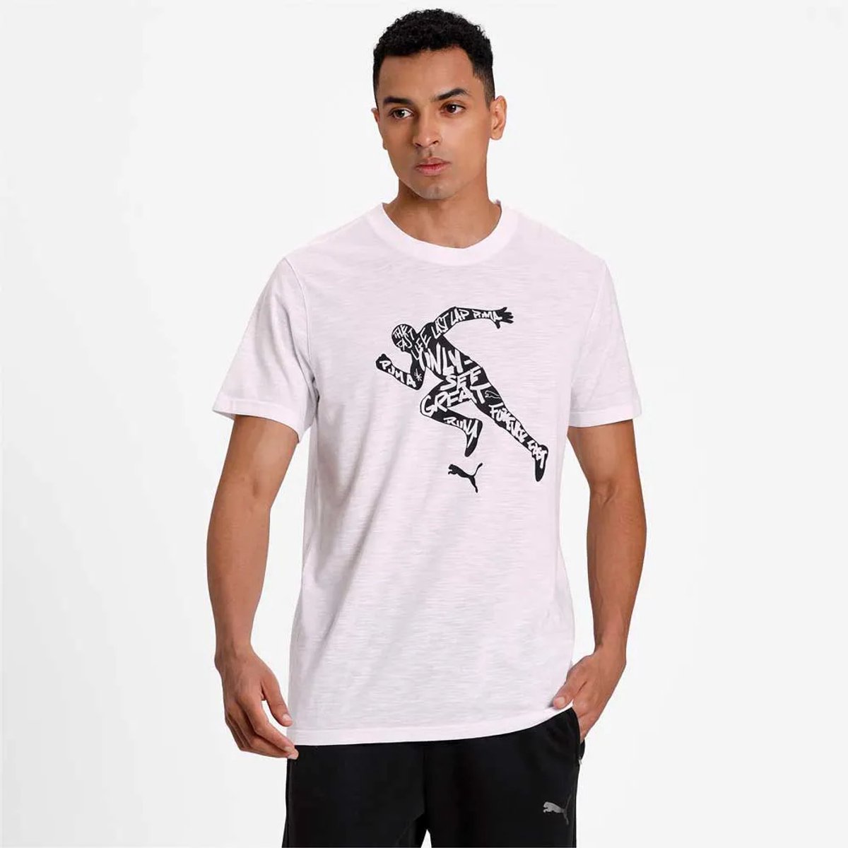 Puma Performance Graphic T-shirt Met Korte Mouwen Man Wit