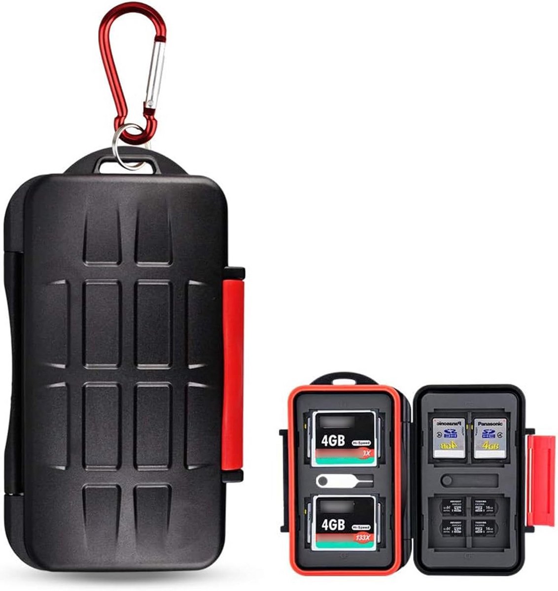 Opbergdoos voor Geheugenkaarten - 28 Vakken (CF, SD & Micro SD) - Waterafstotend - Compact & Draagbaar