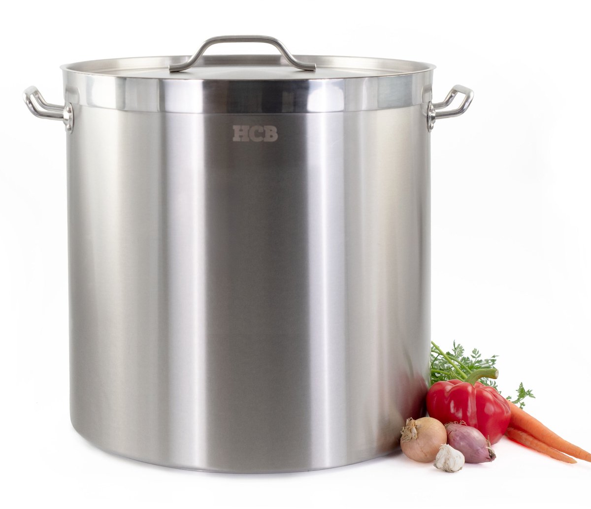 Bol.com HCB® - Professionele Kookpan - 71 liter - Inductie - Gas - Electrisch - Grote RVS / INOX pan - Soeppan - Horeca pannen -... aanbieding