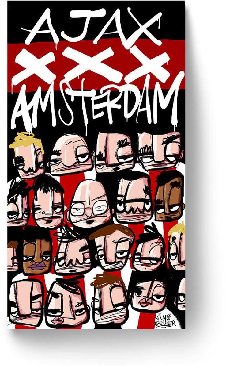 Olé voor Ajax Amsterdam - Meerdere kleuren - Poster 40 x 80 cm