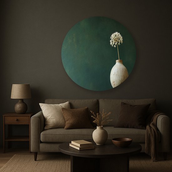 Bloemscherm – modern – design – Dibond muurcirkel – 60x60 cm
