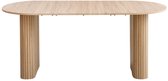 Trendique - Eettafel - Ronde eettafel - Eettafel ovaal - Lichtbruin - Massief hout - 180x 90 CM - Scandinavische stijl - 2 poten