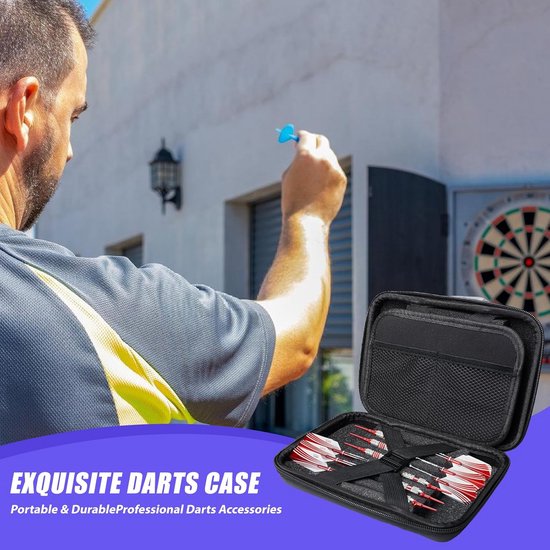 Stevige Dart Koffer voor 12 Dartpijlen - Hard EVA Opbergtas met Ruimte voor Accessoires — afbeelding 2