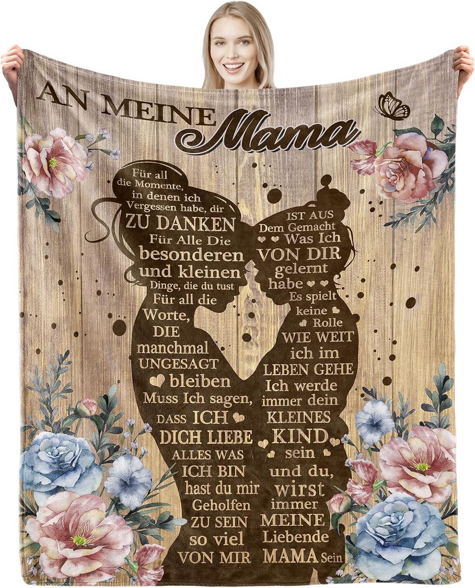 Gepersonaliseerde zachte flanellen sprei - Cadeaus voor mama op Moederdag en andere speciale gelegenheden