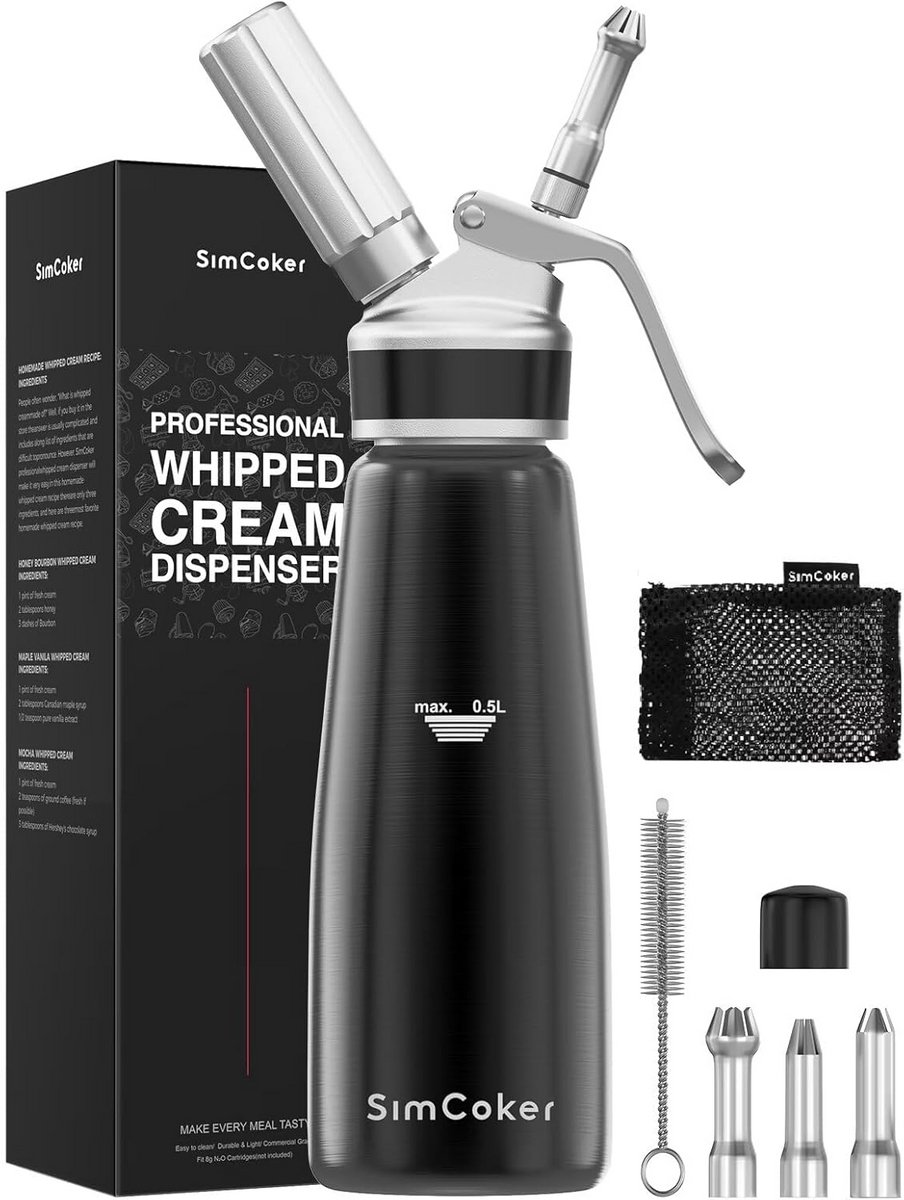 Slagroom Dispenser voor Perfecte Slagroom - Zwart