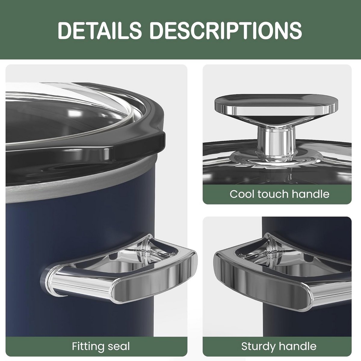 Slow 2 Liter Slow Cooker met Verbeterde Keramische Pot - afbeelding 3