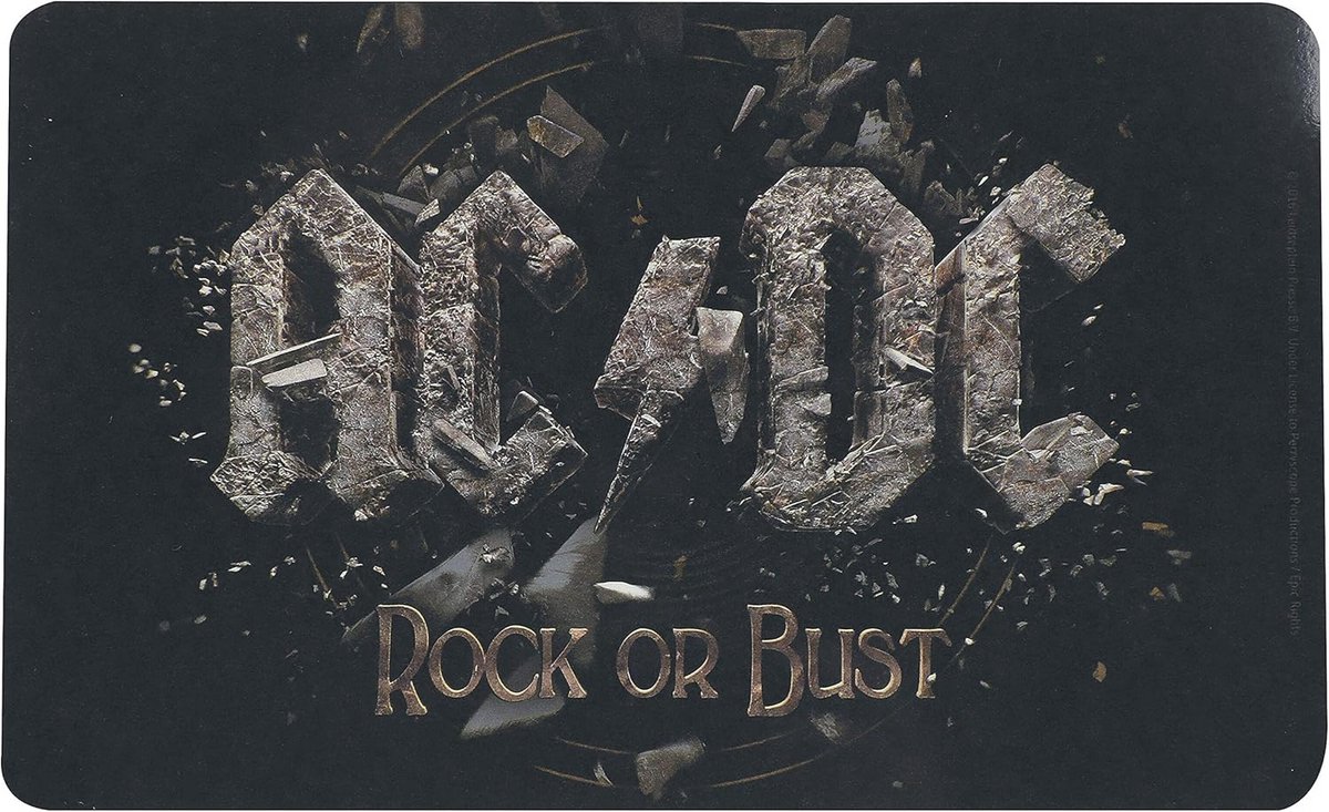 Ontbijtplankje met Rock Motief - Kunststof, Zwart, 23,3 x 14,4 cm