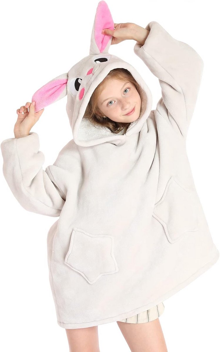 Oversized Deken Hoodie voor Kinderen en Tieners met Zakken – Warm Draagbaar Sweatshirt