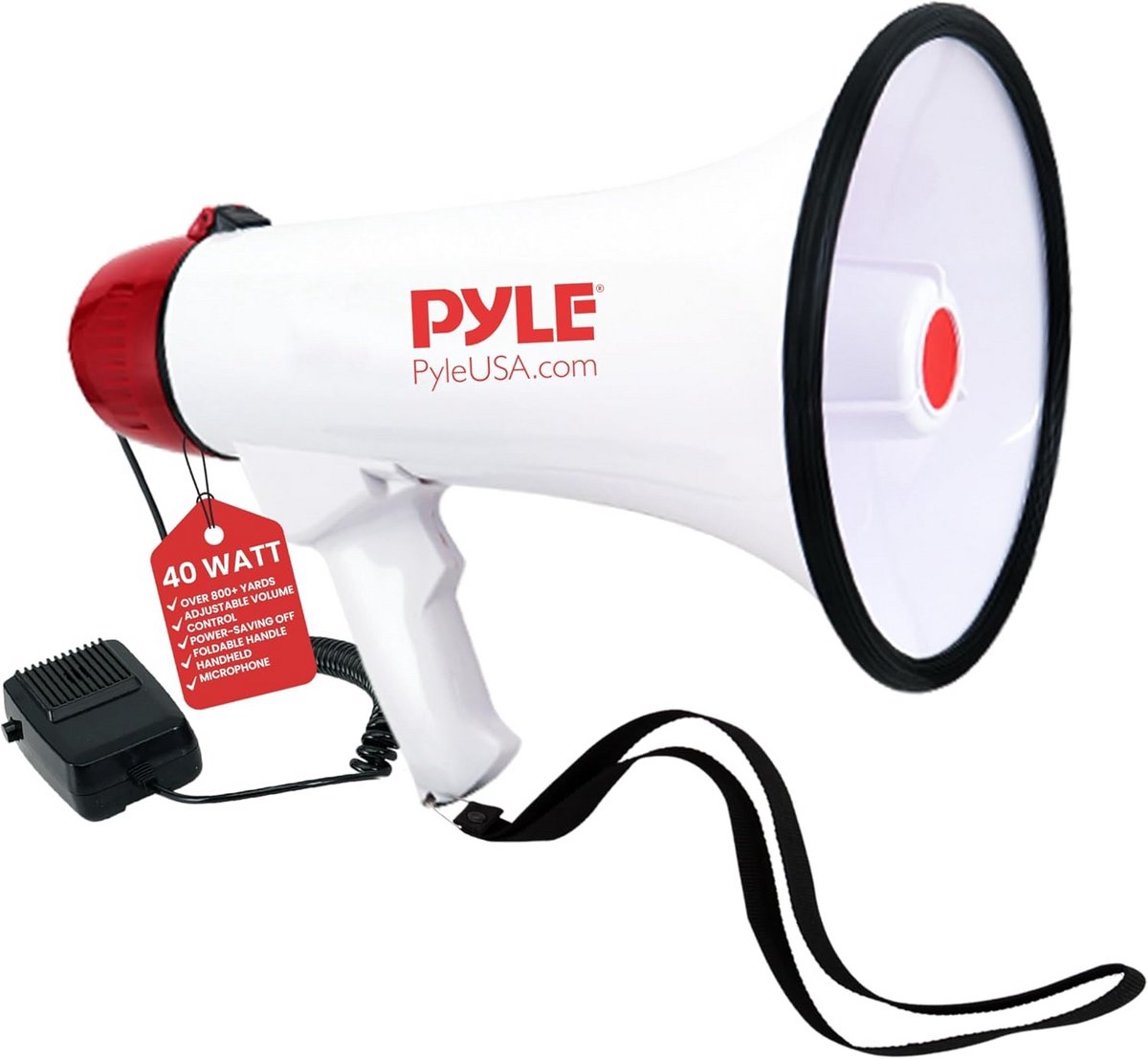Draagbare Megaphone met Sirene en Microfoon - 40 Watt Speaker voor Sport en Noodhulp