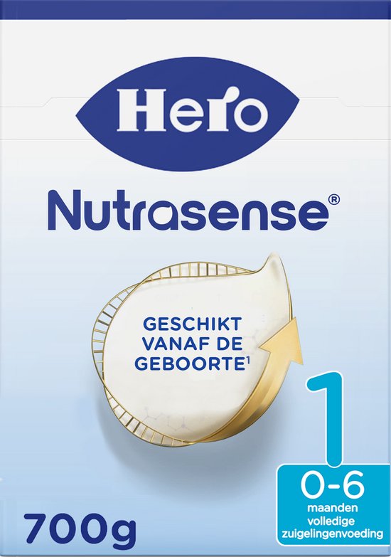 Hero Nutrasense Classic 1 (0-6 Maanden) - Flesvoeding - Zuigelingenvoeding - met Melkvet - Palmolievrij - 3 x 700 gram