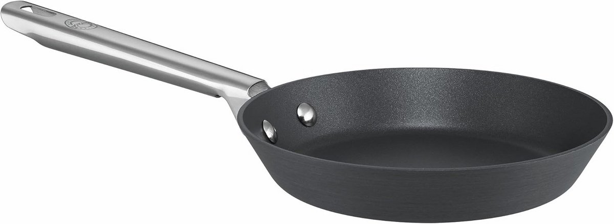 20 cm Professionele Hard Geanodiseerde Koekenpan - Aluminium, Zwart