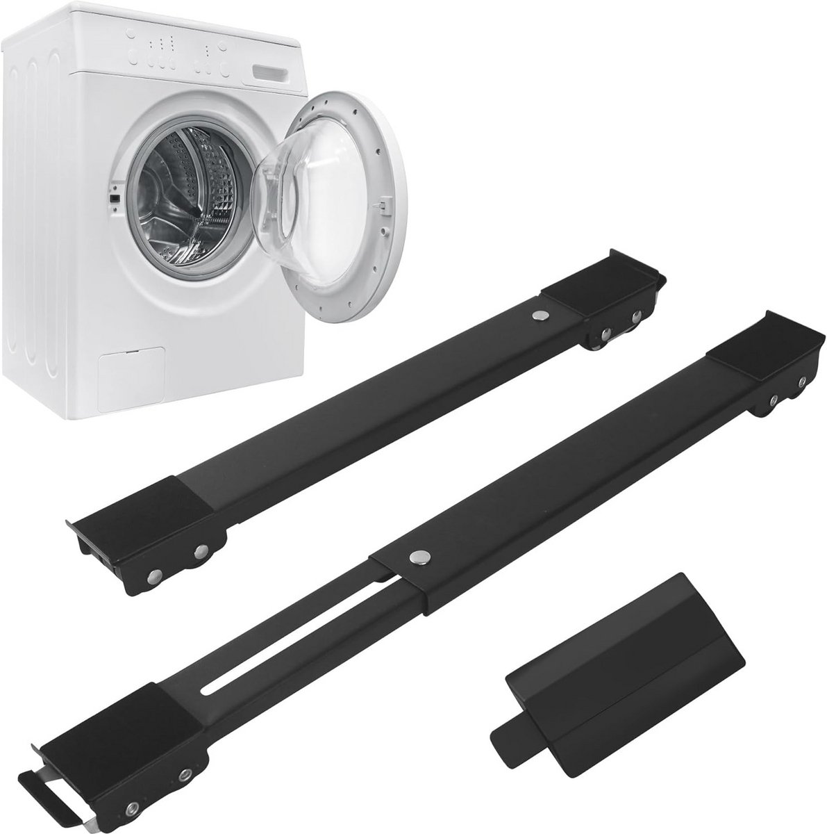 Universeel Wasframe voor Wasmachines en Drogers - Verstelbare Antislip Basis - Zwart