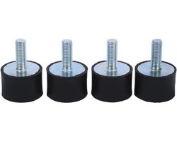 4x Anti-Vibratie Rubber Silentblock M8 Schokdemper met Bout voor Airco en Machine Trillingen