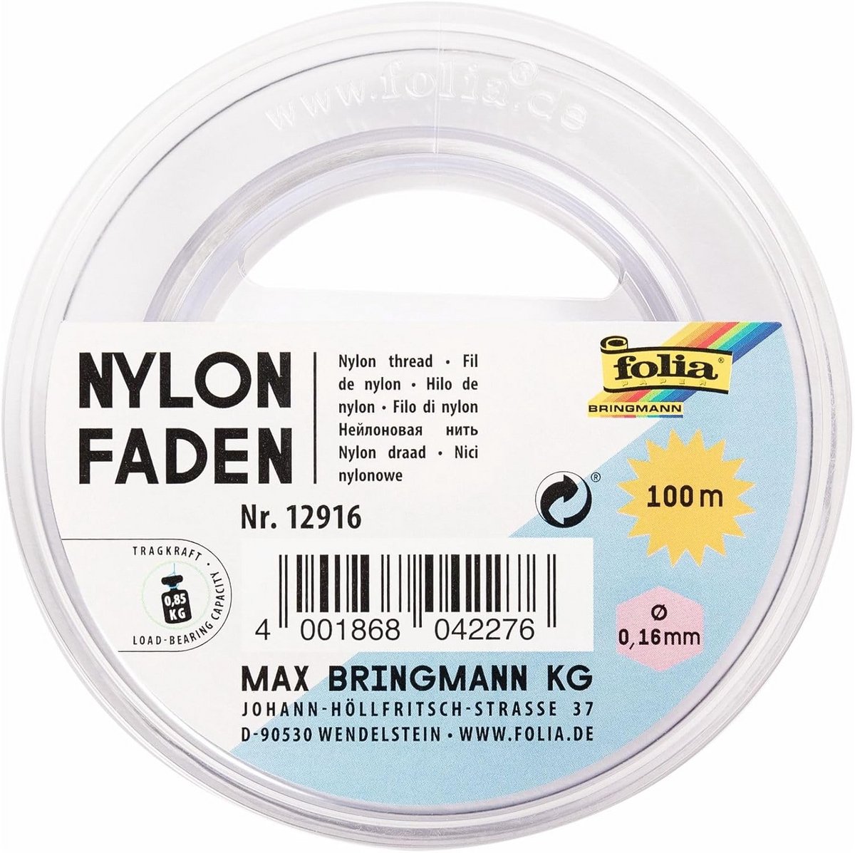 Transparante Nylon Draad op Spoel - 100m, 0.15mm Dikte, Ideaal voor Mobiles en Sieraden