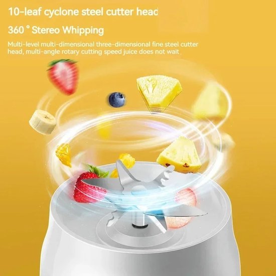 Jurrys Smoothie mixer - Draadloos - Draagbaar - Blender - Fruitpers - Elektrische - USB - Machine - Keuken - Compact van Jurrys — afbeelding 5