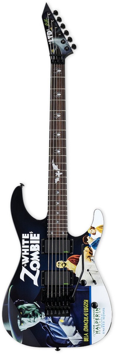 ESP LTD KH-WZ Black Kirk Hammett White Zombie Signature elektrische gitaar