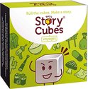 Rory's Story Cubes Voyages doos met illustraties van o.a. een olifant, cactus en reiskoffer.