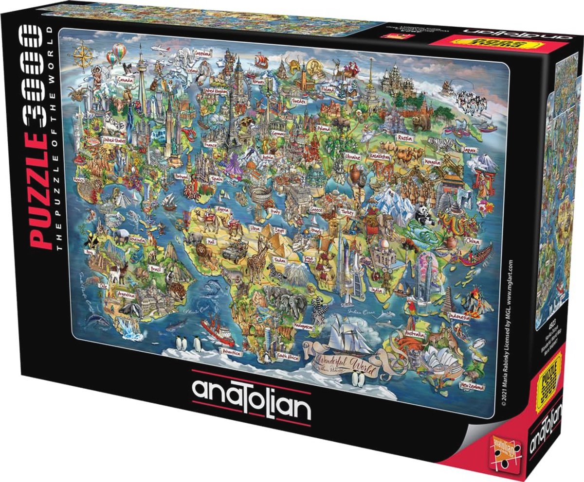 Puzzel 3000 Stukken: Wereldkaart — cadeau in Spellen & Speelgoed - foto 2