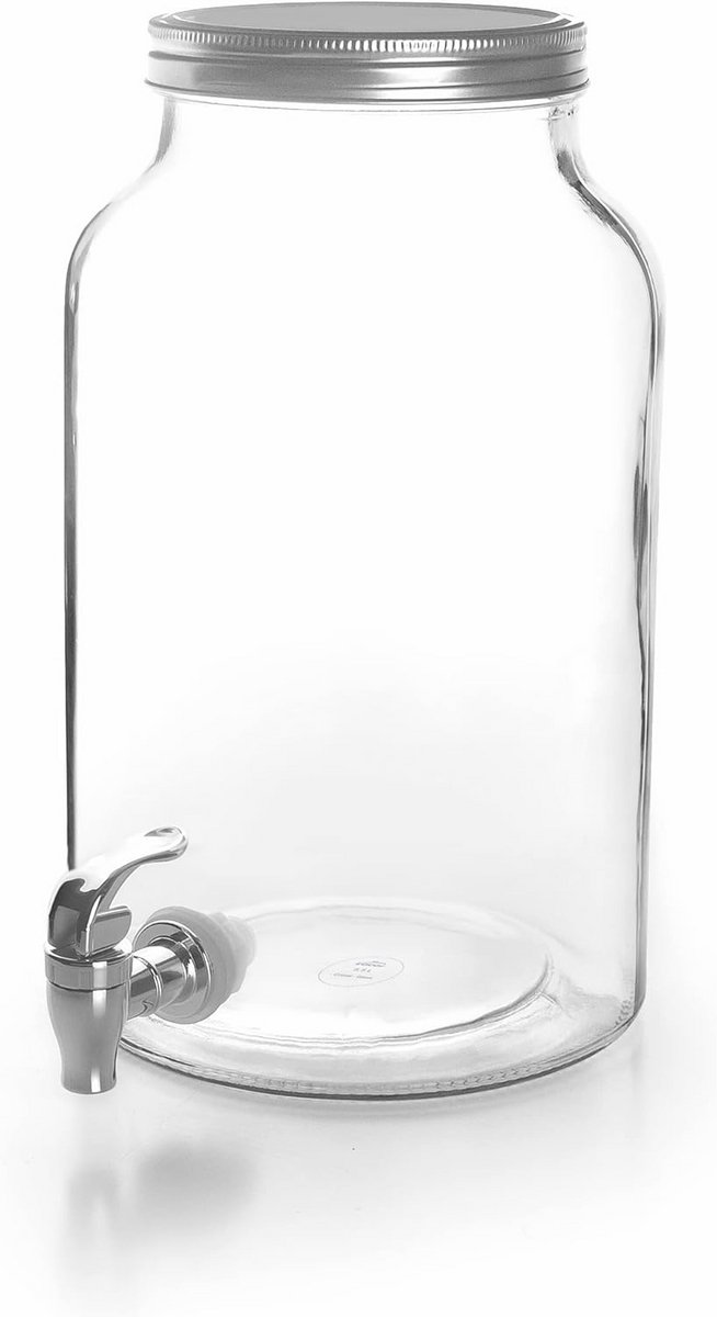 Glazen dispenserkan met kraan - ideaal voor buffetten en evenementen - 5,5 l
