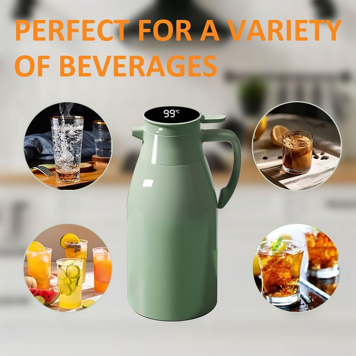 Thermoskan 2L met 6 lagen vacuümisolatie voor warme dranken — cadeau in Koken & Dineren - foto 2