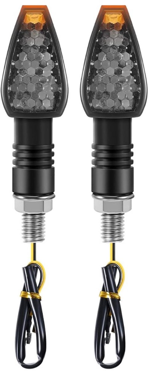 ANMI® Set van 2 LED Motorfiets Richtingaanwijzers – 14 LED’s – 12V – Amber – Dynamisch Stromend Licht – Voor & Achter – Universeel