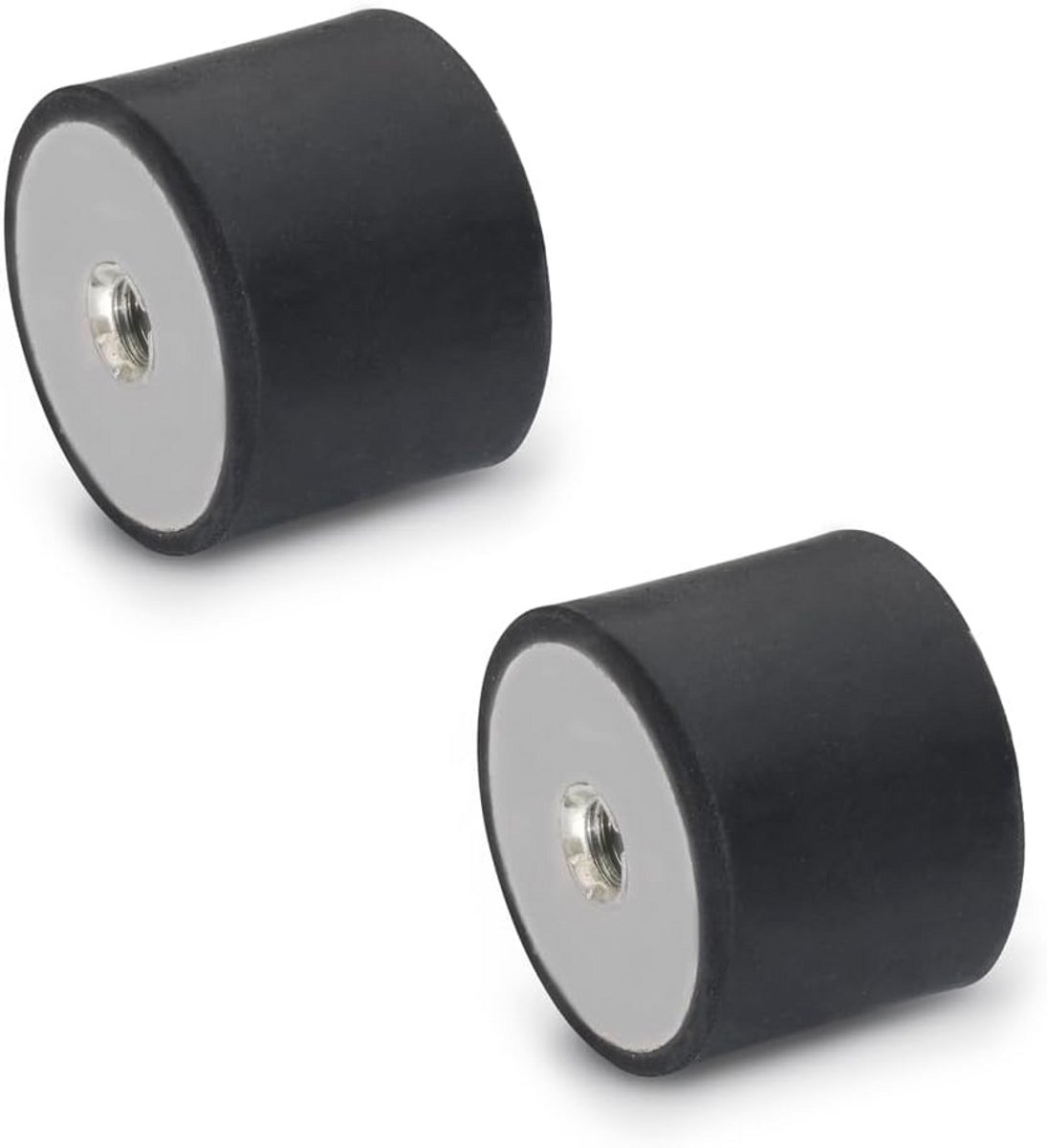 Set van 2 Zwarte Rubberen Buffers Elastische Opslag M4 Montagegat