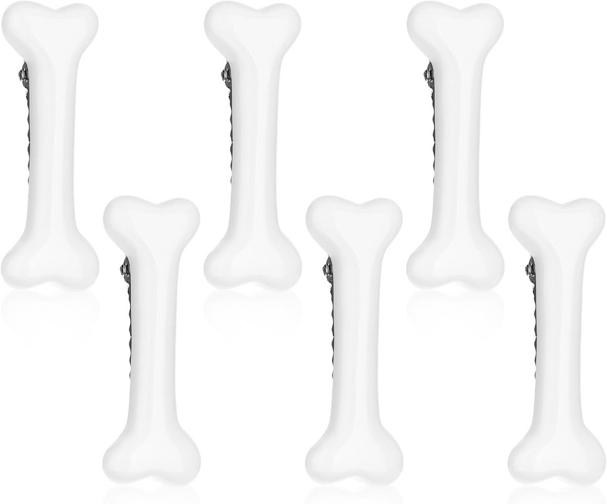 Set van 6 Schattige Botten Haarspeldjes Wit Voor Dames en Meisjes