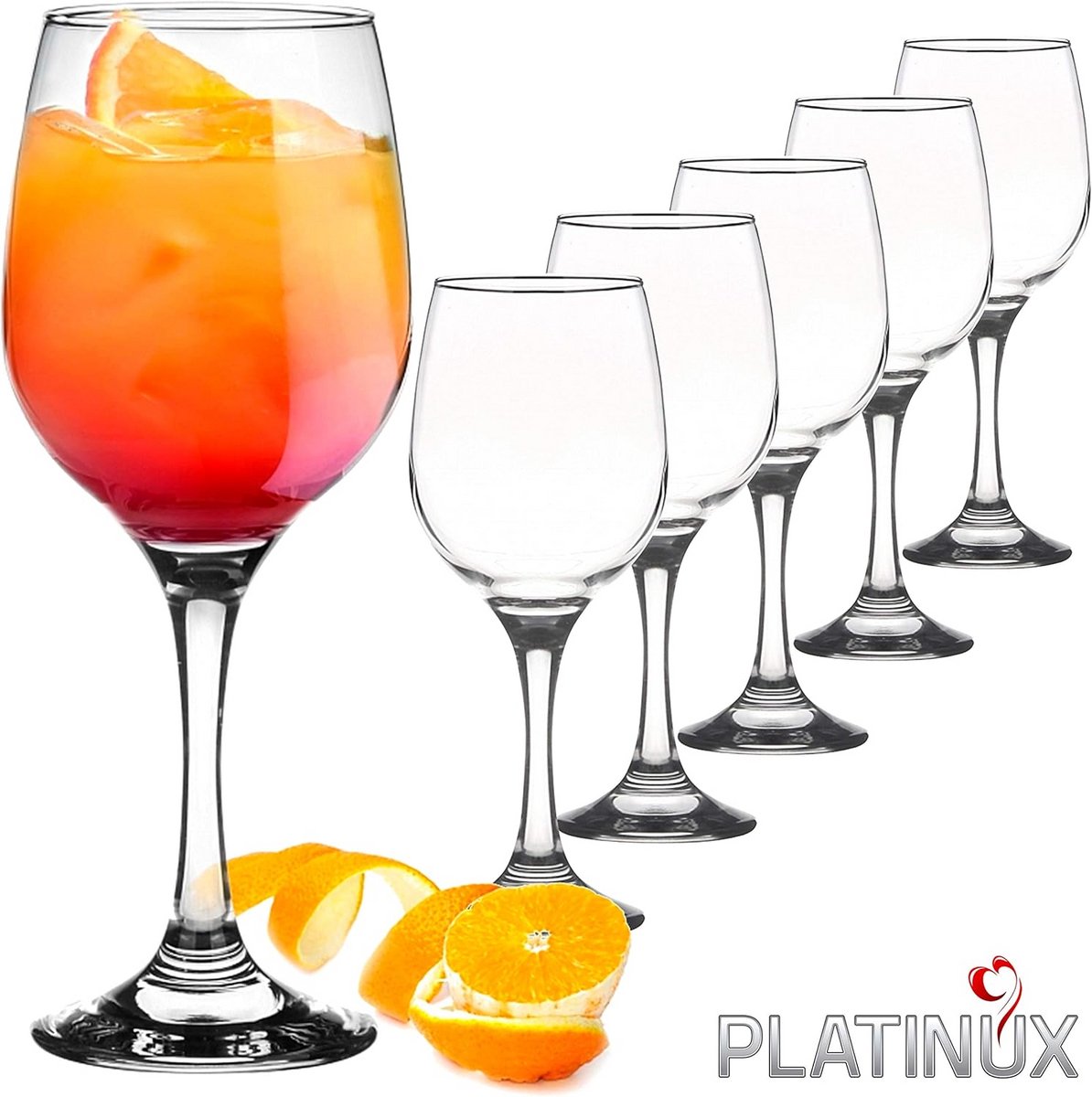 Set van 6 Luxe Wijnglazen en Waterglazen 250ml - Stevig Bekerglas voor Cocktail en Drank
